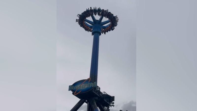 Riders Stuck Upside Down on Amusement Park Ride