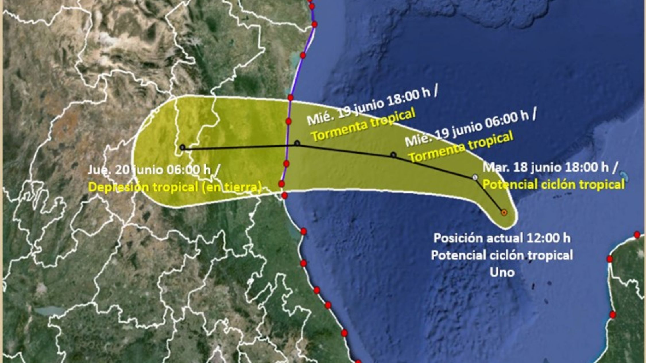 When will the Gulf of Mexico cyclone become Tropical Storm Alberto and when will it make landfall?