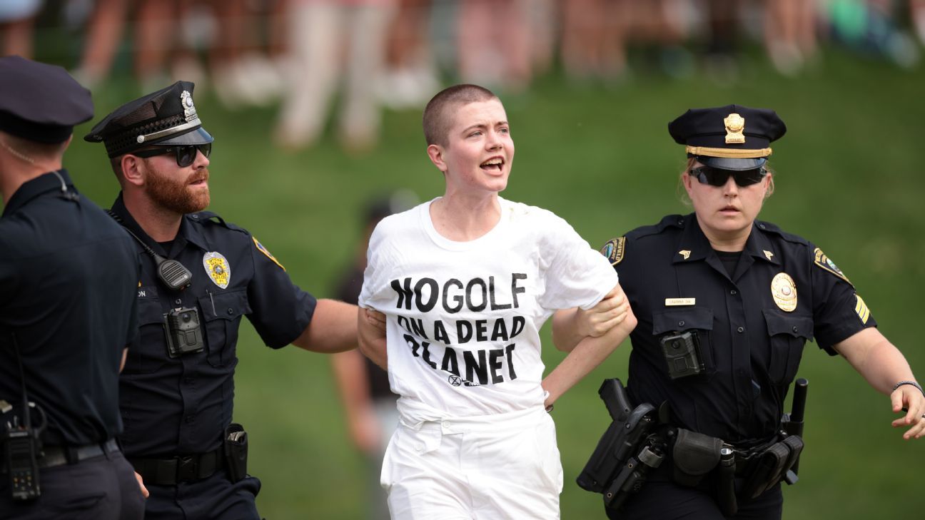 PGA Tour's Travelers Championship Delayed as Protesters Storm 18th Green